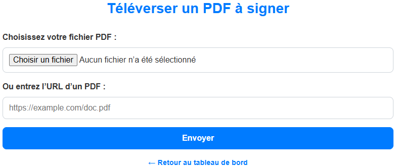 fonction de chargement du pdf par dépot d'un fichier ou copie d'une URL